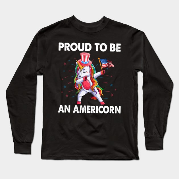 Proud To Be An Americorn 4th Of July Long Sleeve T-Shirt by CoolTees